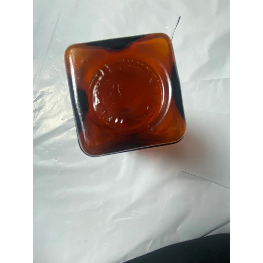 Vintage MCM Amber Brown Glass Vase Flared Rim Mid Century Modern Decor